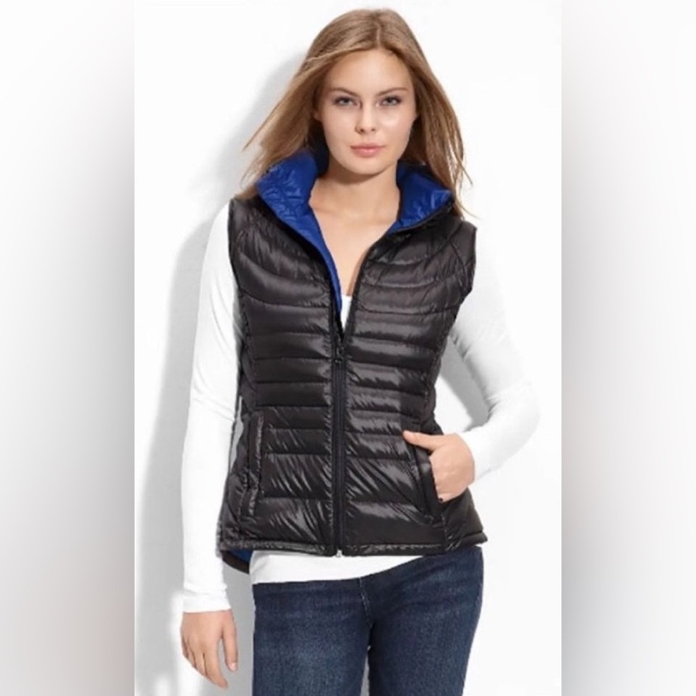 Bernardo Nordstrom Goose Down Vest Packable Black , size SP